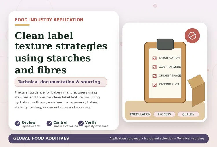 Starches and fibres prepared for clean label bakery texture trials