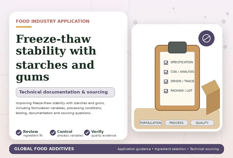 Freeze-thaw stability with starches and gums food industry application illustration