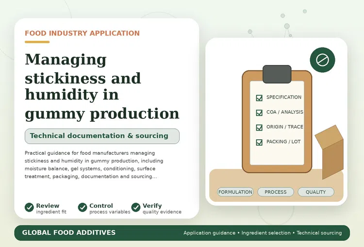 Managing stickiness and humidity in gummy confectionery production